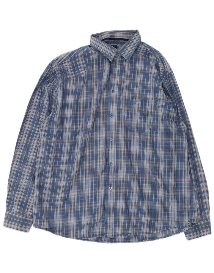 James Pringle Chemise en flanelle pour homme XL en coton à carreaux bleus