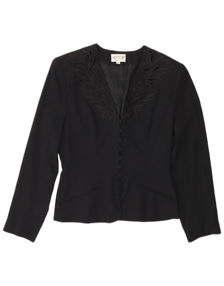 Veste blazer à 9 boutons pour femme Cartoon EU 36 petite viscose florale noire
