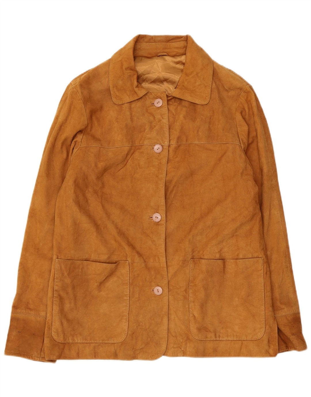 veste en daim femme vintage UK 14 Grand cuir brun