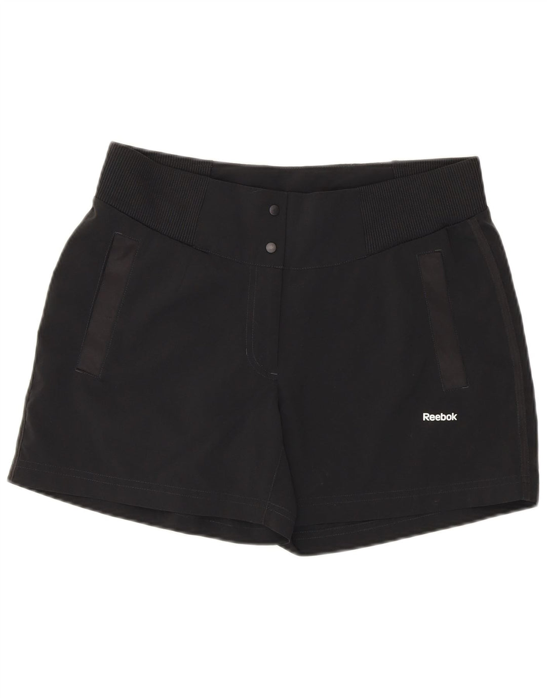 Reebok Short Femme UK 12 Medium W30 Noir Polyester