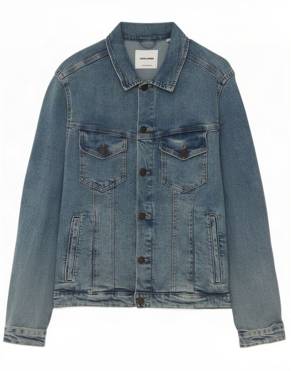 Jack & Jones Veste en Jean Homme UK 42 XL Bleu Coton
