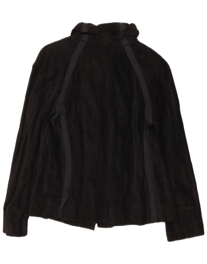 Evelin Brandt Femmes Berlin 4 Bouton Blazer Veste EU 36 Petite Laine Noire