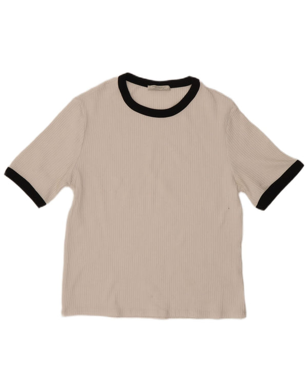 Zara Womens Trafaluc T-Shirt Top UK 14 Grand Blanc Colorblock