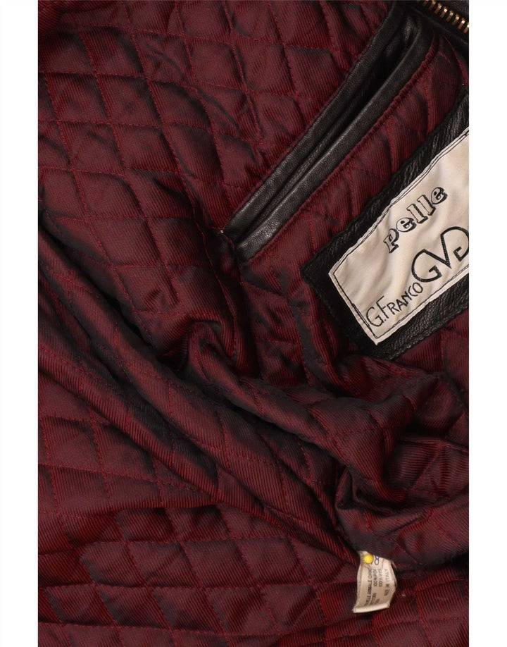 veste en cuir homme vintage IT 48 Medium Noir