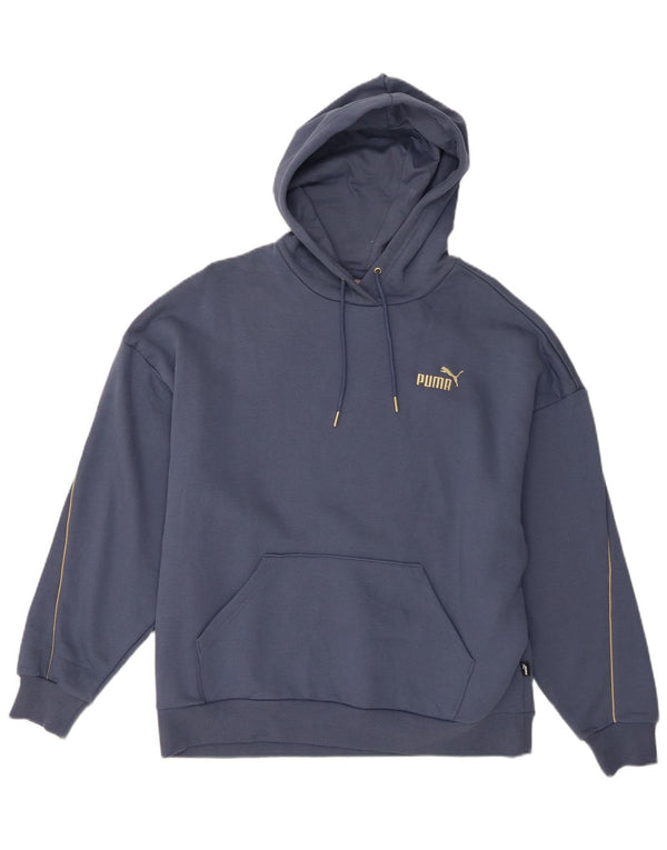 Puma Pull à capuche pour femme UK 16 Large Bleu Coton