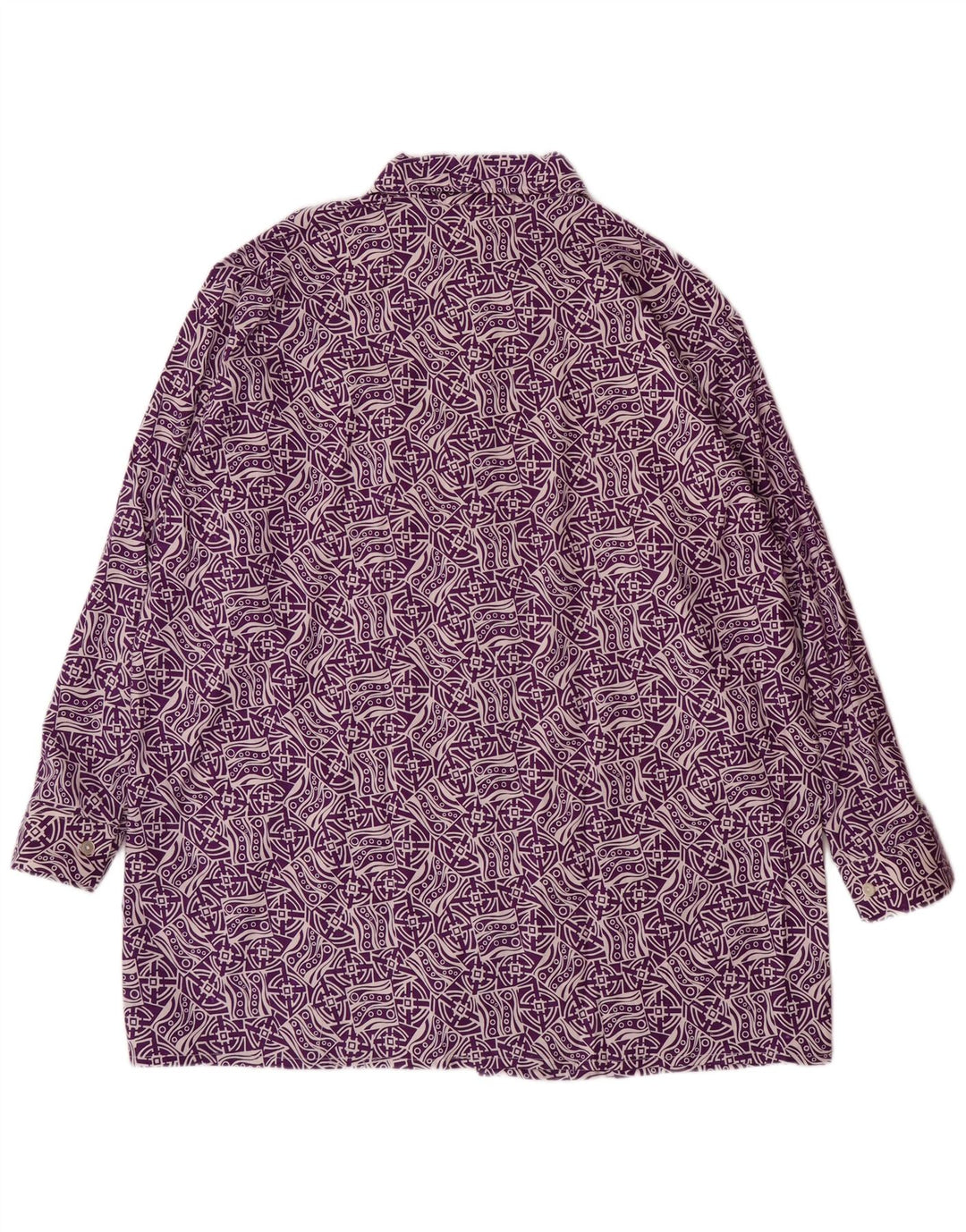 VINTAGE Chemise à motif abstrait pour homme Taille 44 XL Violet
