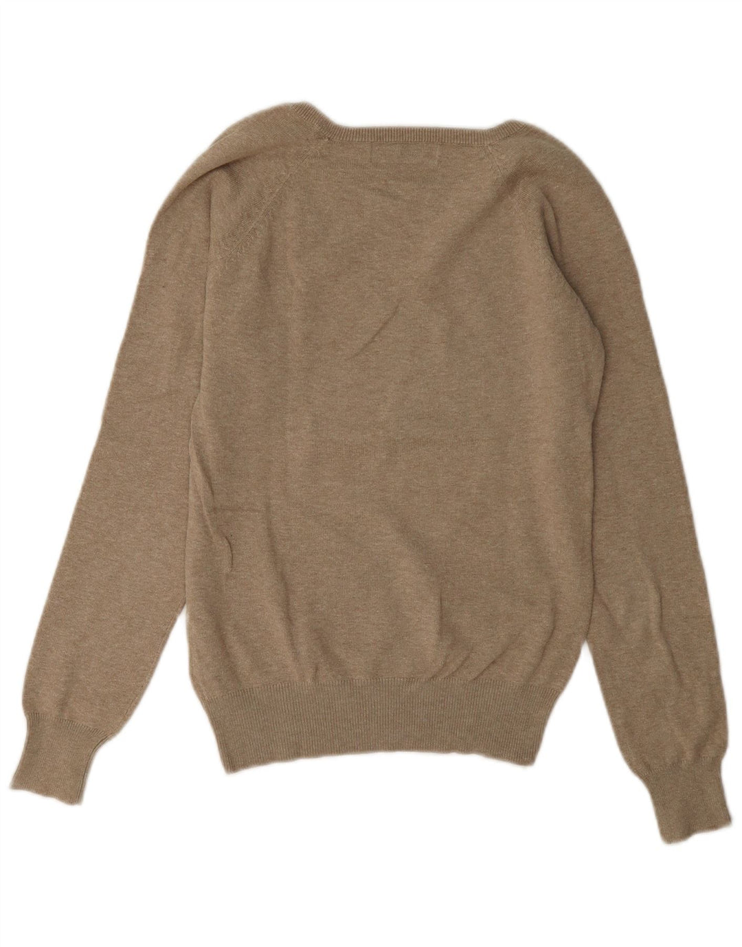 Zara Pull col en V pour femme UK 14 en coton marron moyen