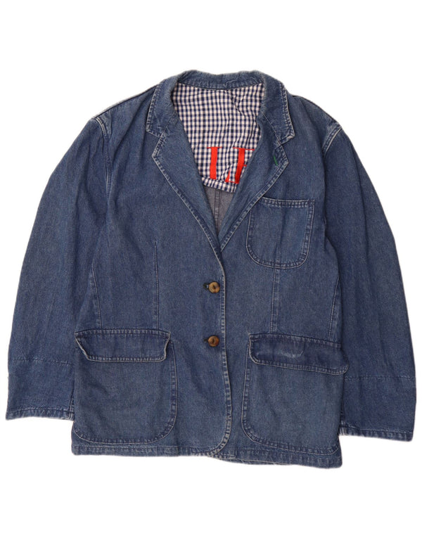 Valentino Veste blazer en jean coupe ample à 2 boutons pour femme IT 42 Bleu moyen