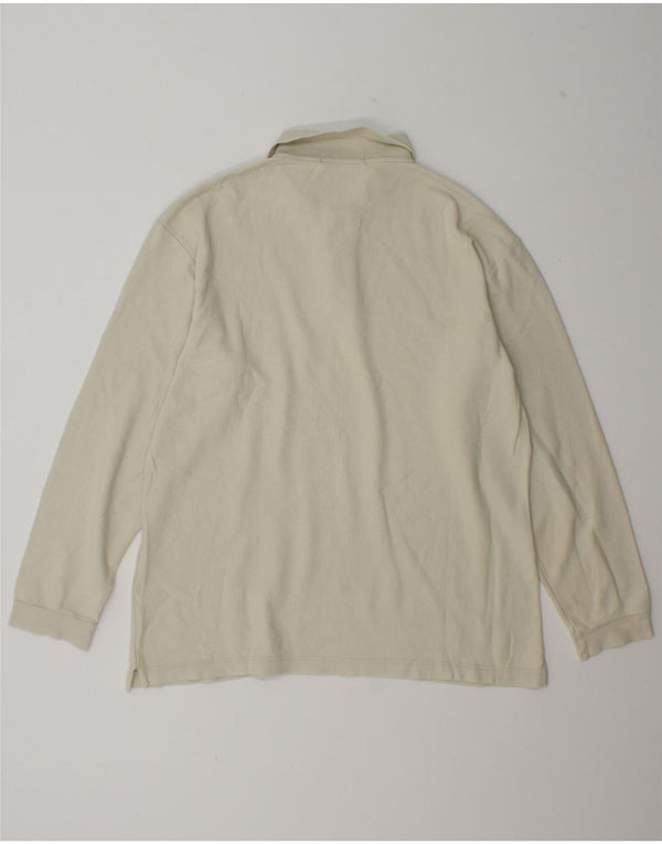 Fila Polo à manches longues homme IT 50 coton blanc cassé moyen