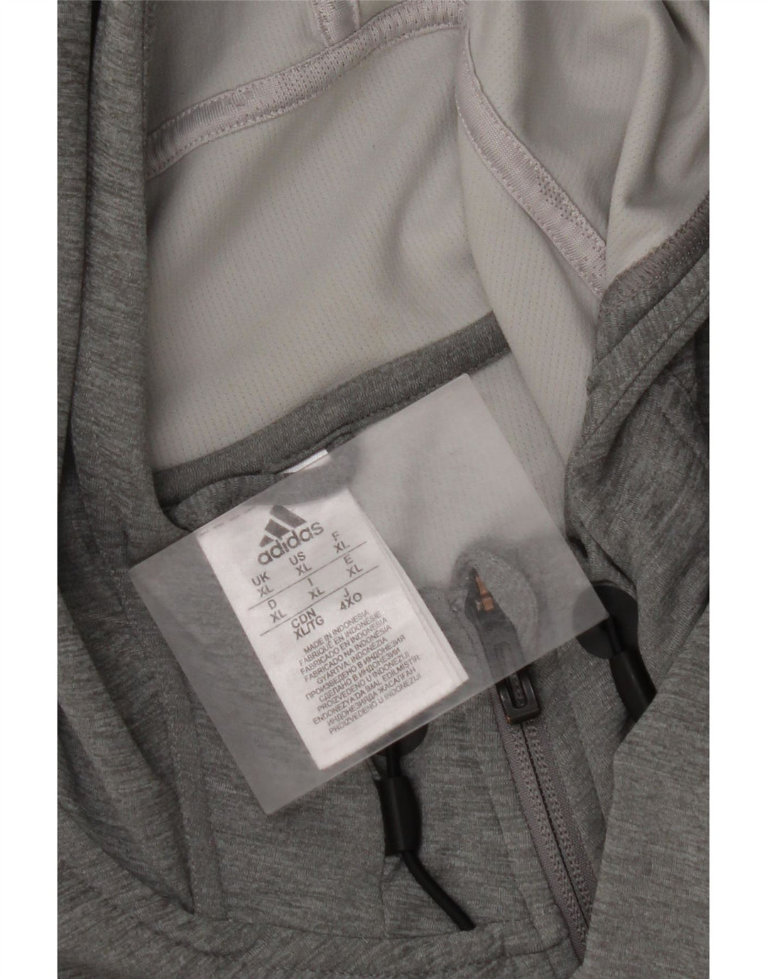 ADIDAS Pull à capuche zippé pour homme XL Gris Polyester
