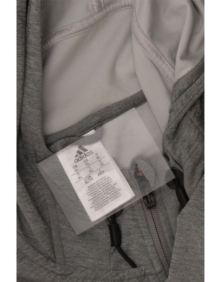 ADIDAS Pull à capuche zippé pour homme XL Gris Polyester