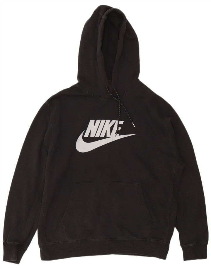 Nike Pull à capuche graphique pour homme Grand coton noir