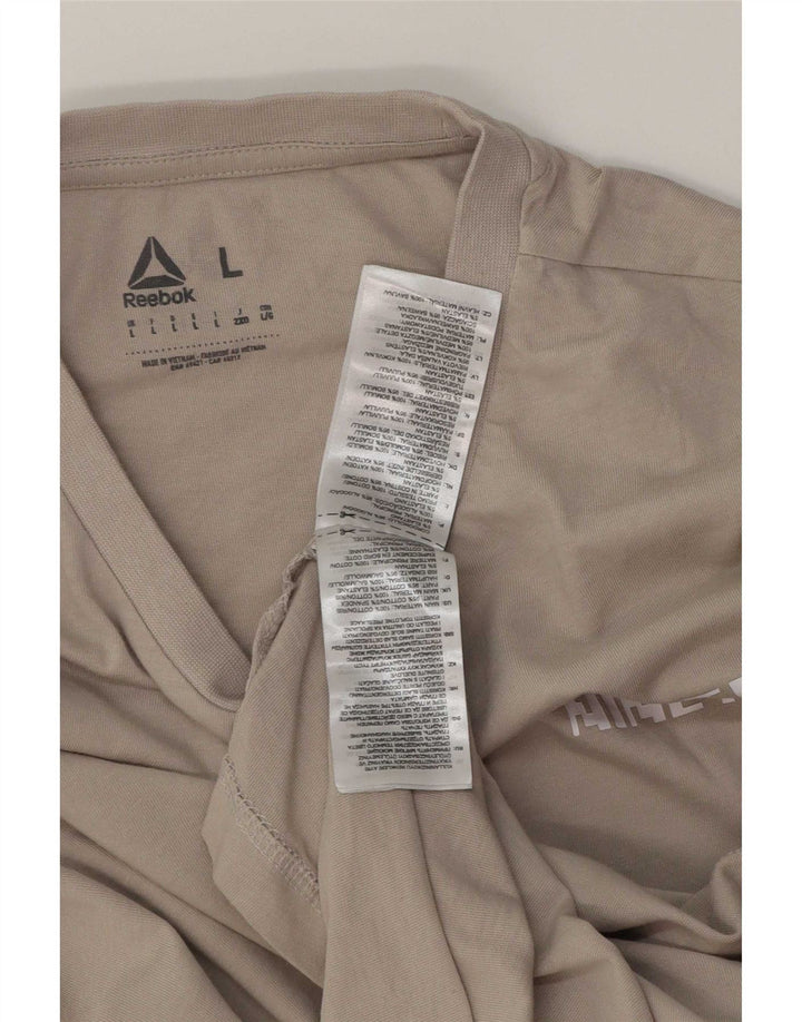 Reebok Haut Graphique à Manches Longues Homme Gris Coton Large