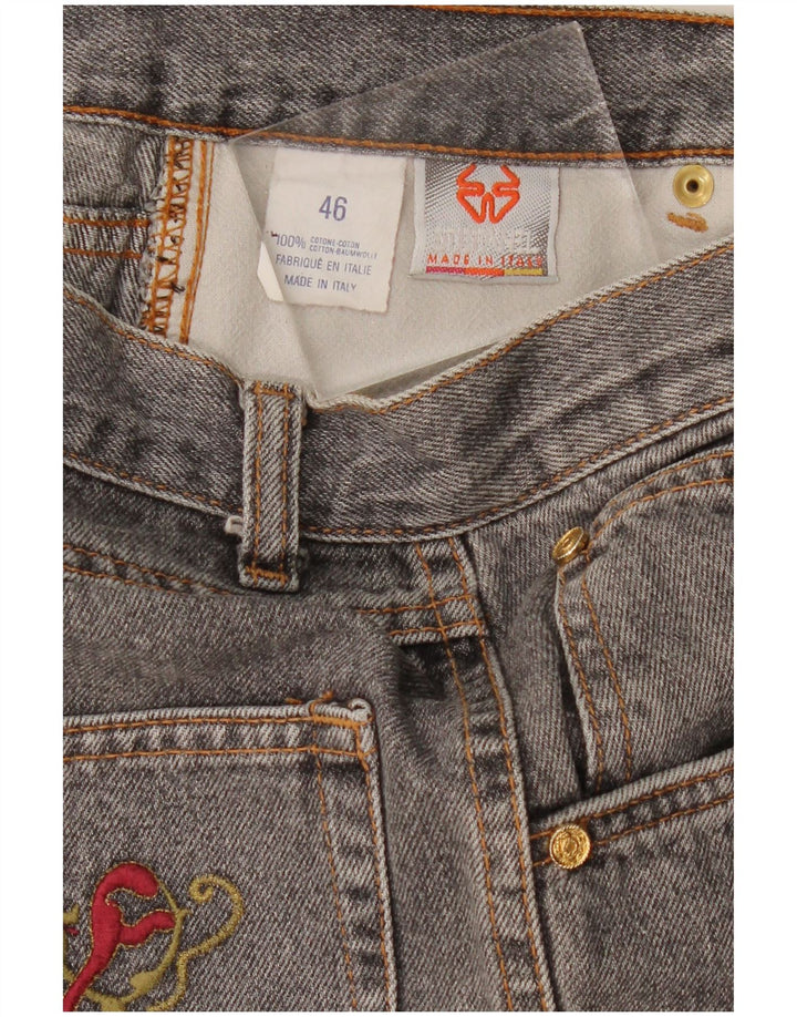 vintage Femme Taille Haute Tapered Jeans IT 46 Large W28 L29 Coton Gris