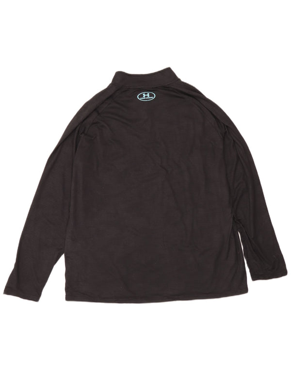Under Armour Haut de survêtement Heat Gear pour homme avec col zippé Noir Taille L