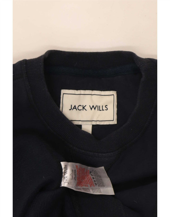 Jack Wills Sweat-shirt graphique pour homme en coton bleu marine Taille L