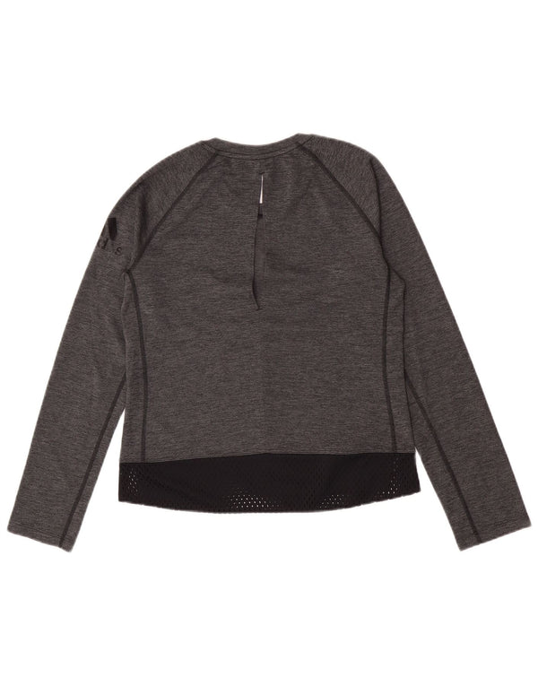 Adidas Haut à manches longues pour femme UK 4/6 XS Gris Colorblock Polyester