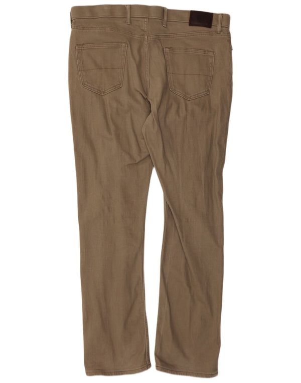 Marks & Spencer Pantalon décontracté droit régulier pour femme W40 L33 Beige