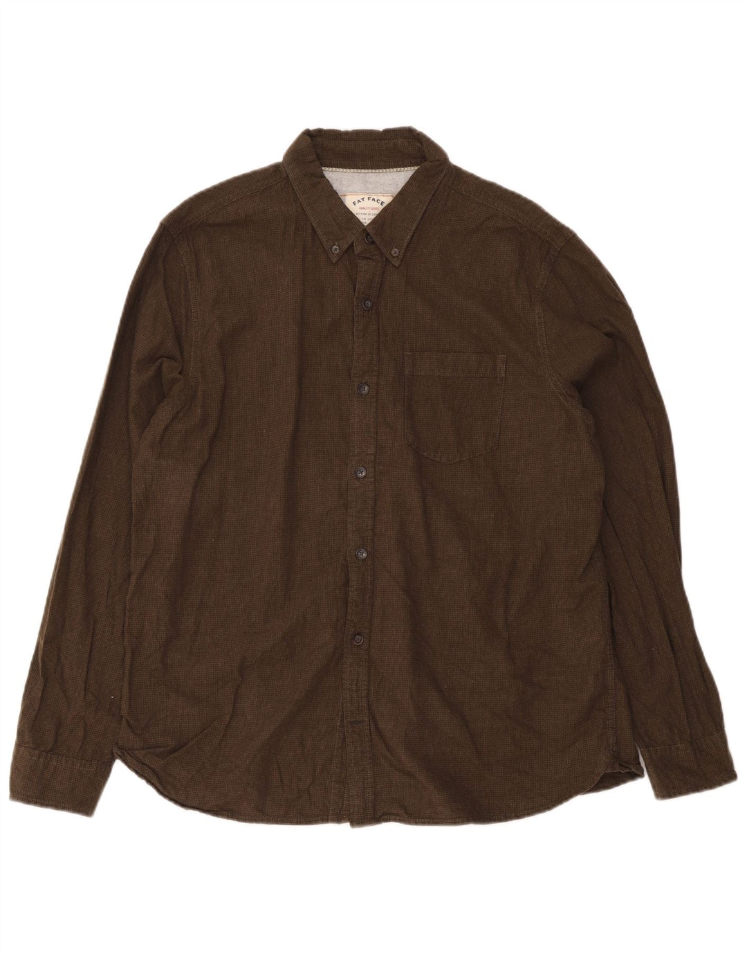 Fat Face Chemise Flanelle Homme XL Kaki Pied-de-Poule Coton