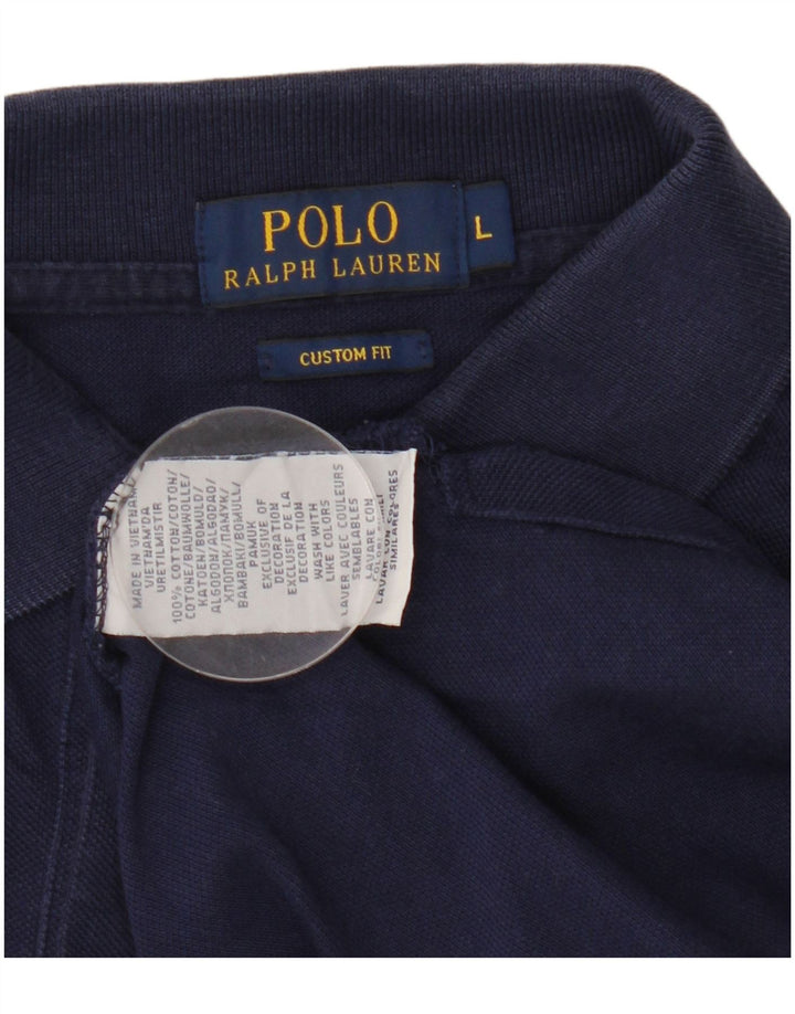 POLO RALPH LAUREN Polo sur mesure pour homme en coton bleu marine Large