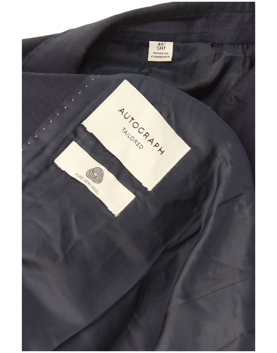 Marks & Spencer Veste blazer courte à 2 boutons pour homme UK 42 XL Bleu marine