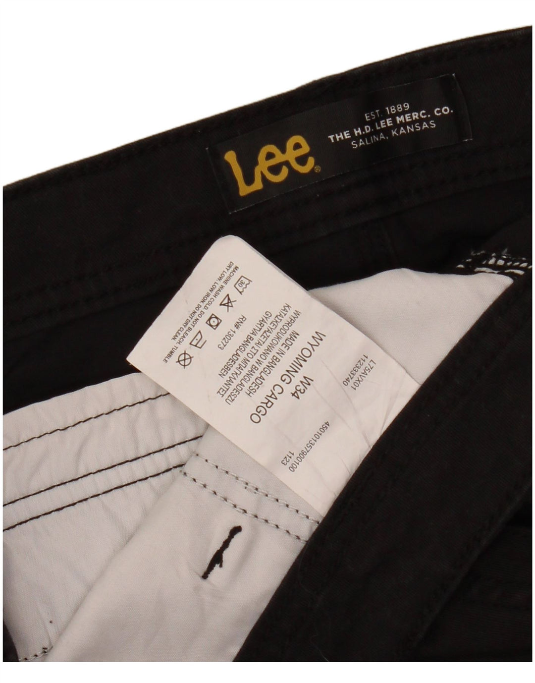 Lee Short Cargo Homme W34 Grand Coton Noir