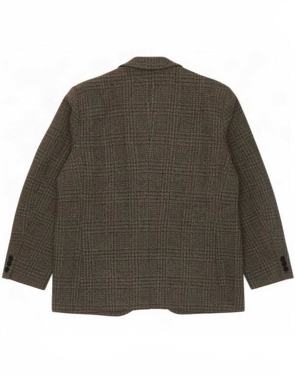 Harris Tweed Veste blazer à 3 boutons pour homme UK 38 Kaki pied-de-poule moyen