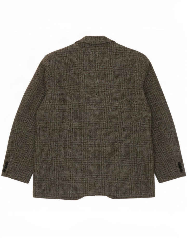 Harris Tweed Veste blazer à 3 boutons pour homme UK 38 Kaki pied-de-poule moyen