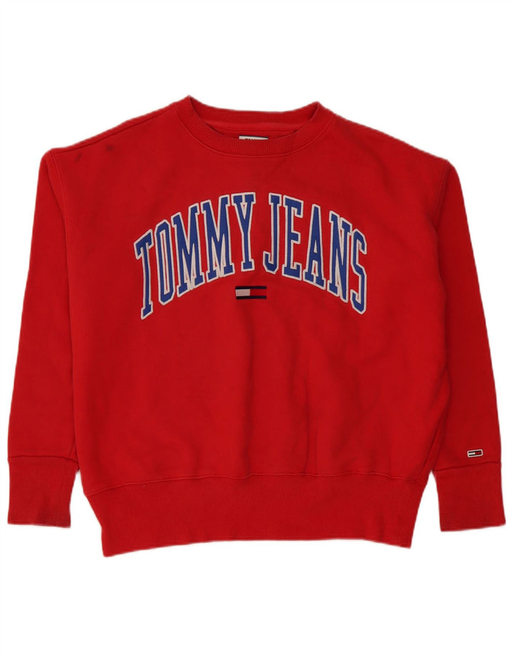 Tommy Hilfiger Sweat-shirt surdimensionné graphique pour femme UK 14 Rouge moyen