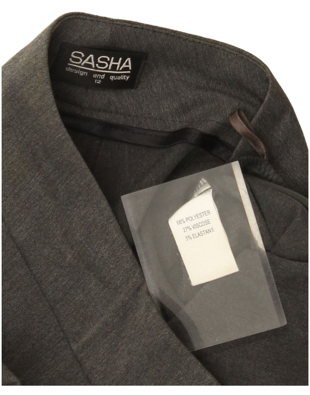 SASHA Pantalon décontracté bootcut pour femme US 12 Large W32 L32 Gris Polyester