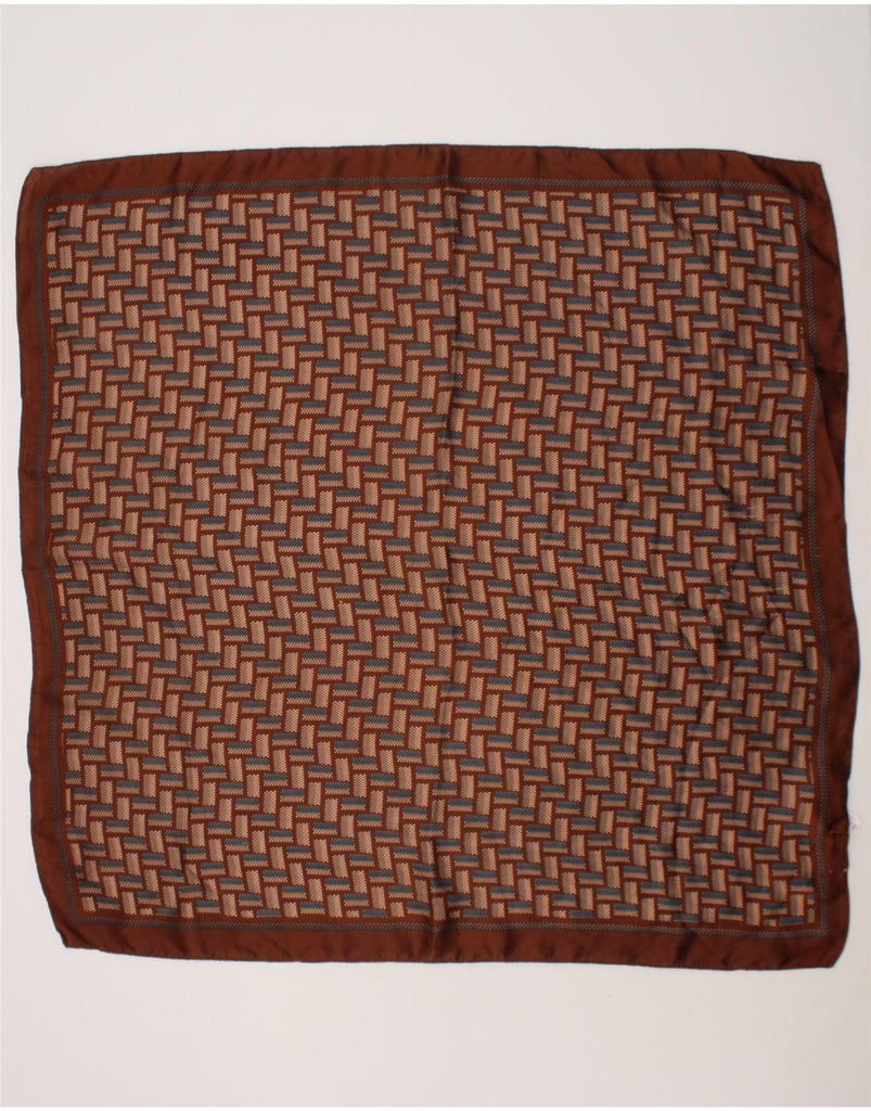 PULL & BEAR Womens Square Scarf One Size Brown Geometric Polyester Vintage Pull & Bear and Second-Hand Pull & Bear from Messina Hembry 