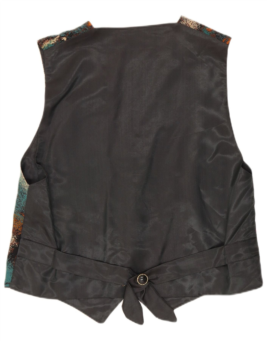 vintage Womens Abstract Pattern Gilet UK 14 Moyen Multicolore