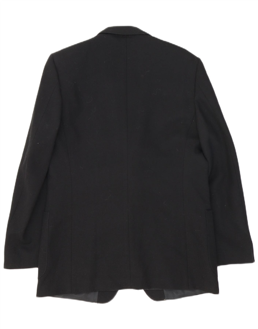 vintage Homme 2 Bouton Blazer Veste UK 38 Laine Vierge Noire Moyenne