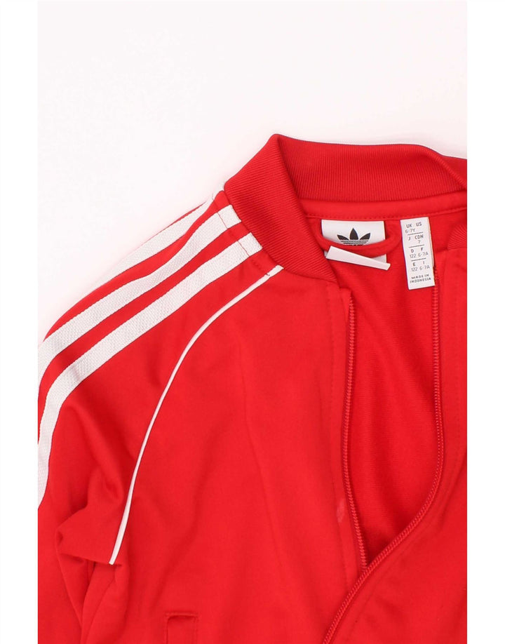 Veste de survêtement Adidas Garçon 6-7 ans Rouge Polyester