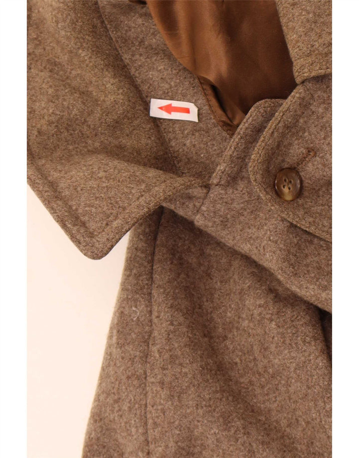 vintage Mens Overcoat UK 38 Medium Brown New Wool