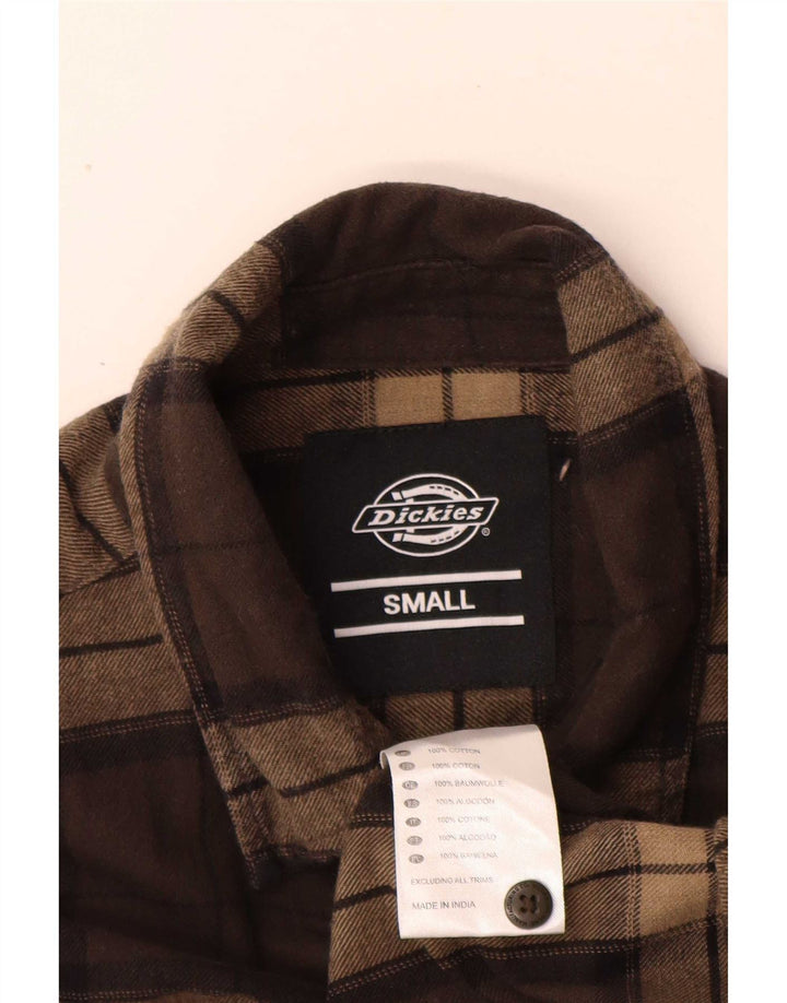 Dickies Chemise en flanelle pour homme en coton à petits carreaux marron