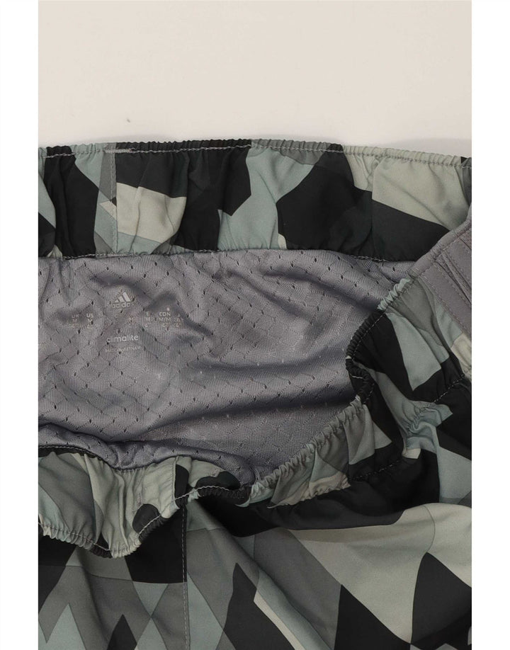 Adidas Short de sport pour femme UK 14 Gris moyen géométrique