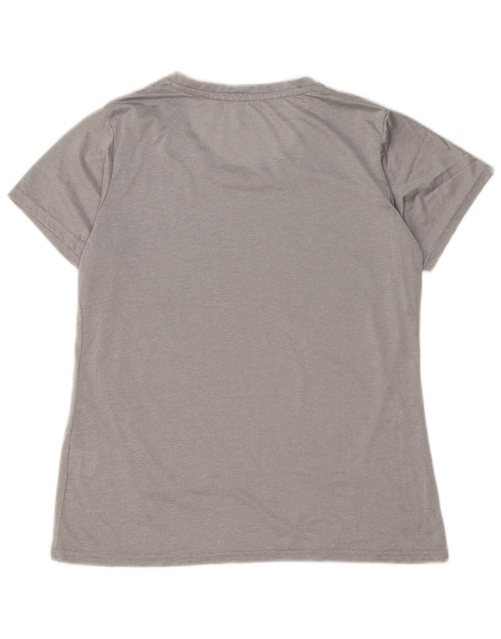 REEBOK T-Shirt Femme UK 16 Large Gris Polyester
