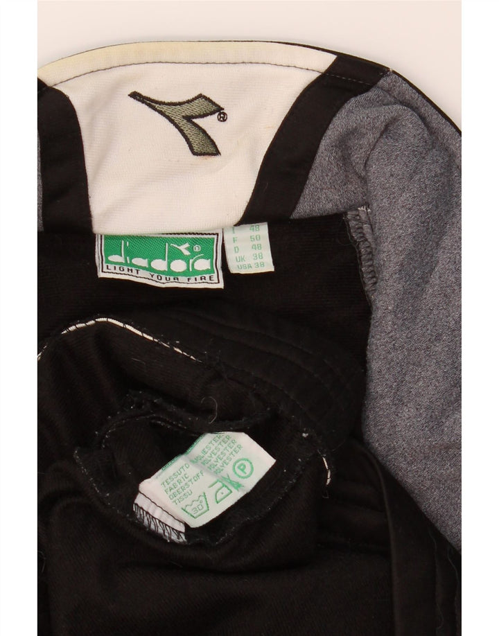 DIADORA Womens Tracksuit Top Jacket UK 38 Medium Black Colourblock Vintage Diadora and Second-Hand Diadora from Messina Hembry 