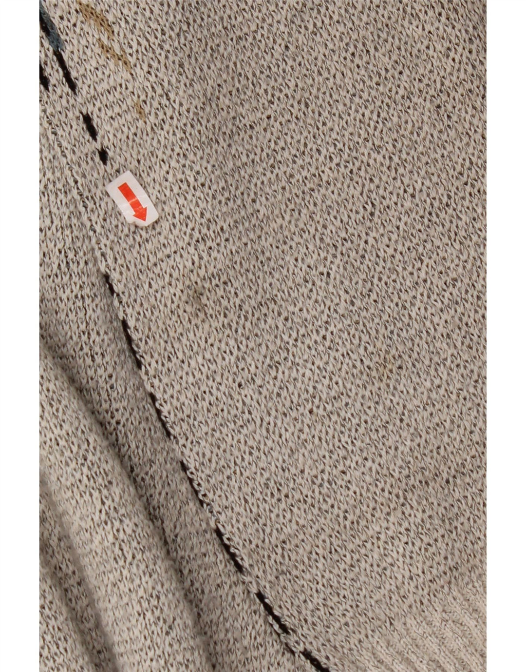 VINTAGE Pull col V homme grand gris géométrique