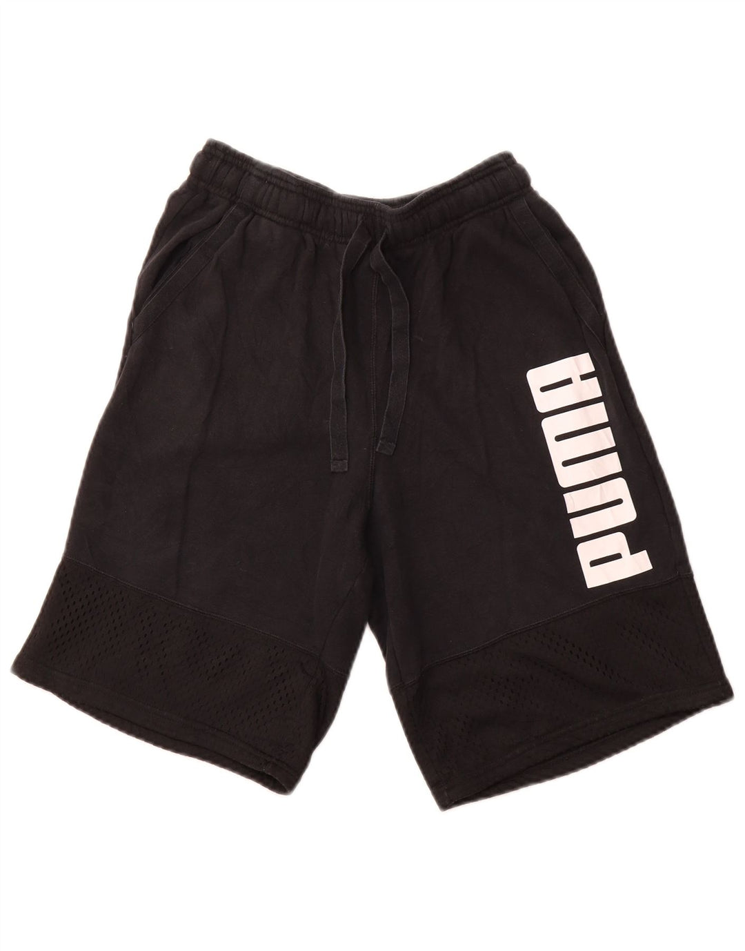 PUMA Short de sport graphique pour femme UK 10 Small Noir Coton