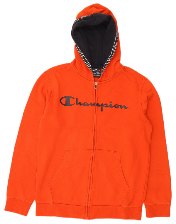 Champion Pull à capuche zippé graphique pour garçon 13-14 ans XL Orange Coton