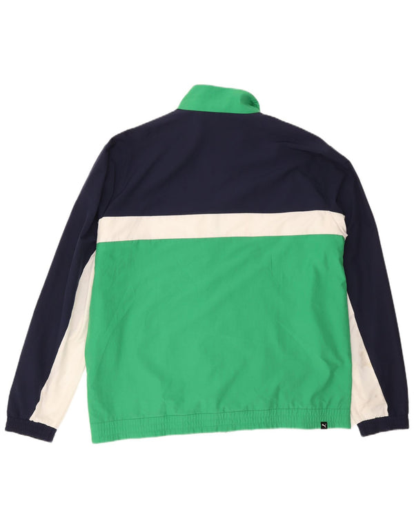 Puma Veste de survêtement pour homme 2XL Bleu marine Colorblock Polyester