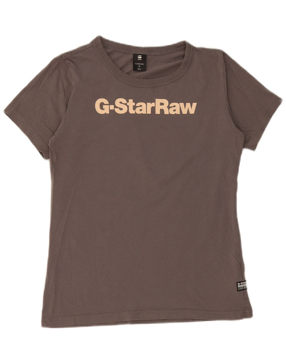 G-Star T-shirt graphique pour femme UK 12 Gris moyen Coton