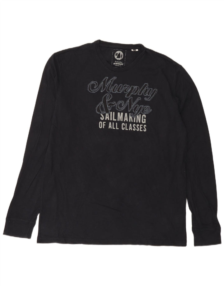 Murphy & Nye Haut graphique à manches longues pour homme Sailmakers 2XL Bleu marine