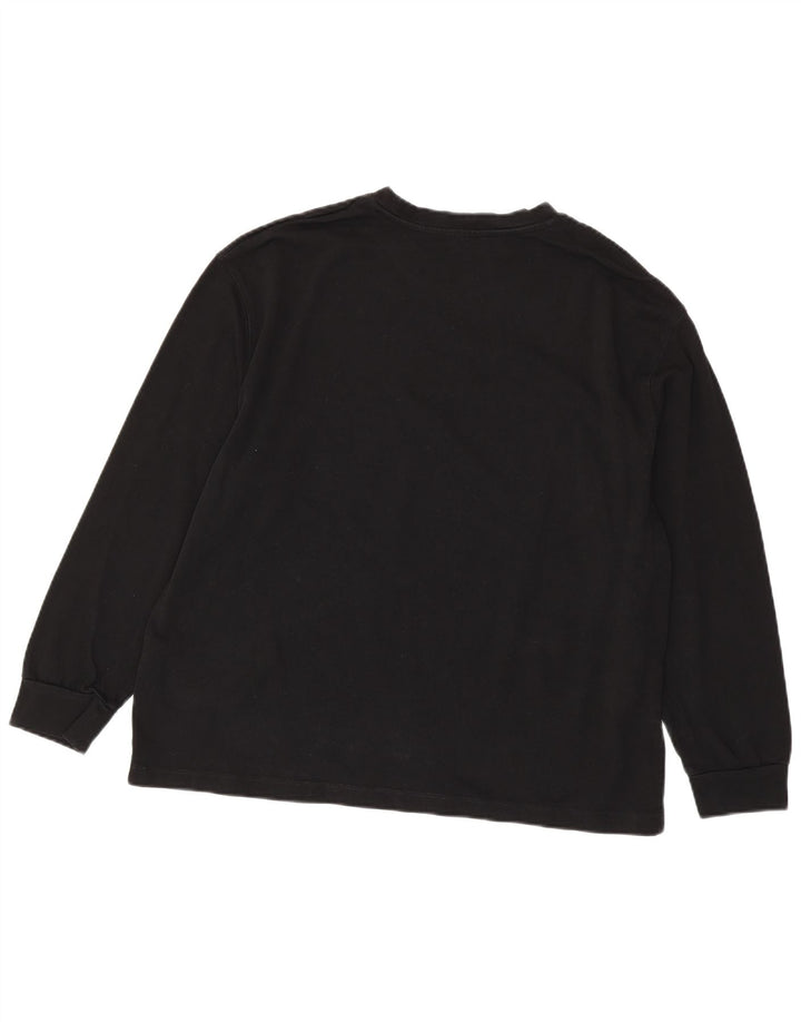 Zara Femme Top Manches Longues UK 16 Large Noir Coton