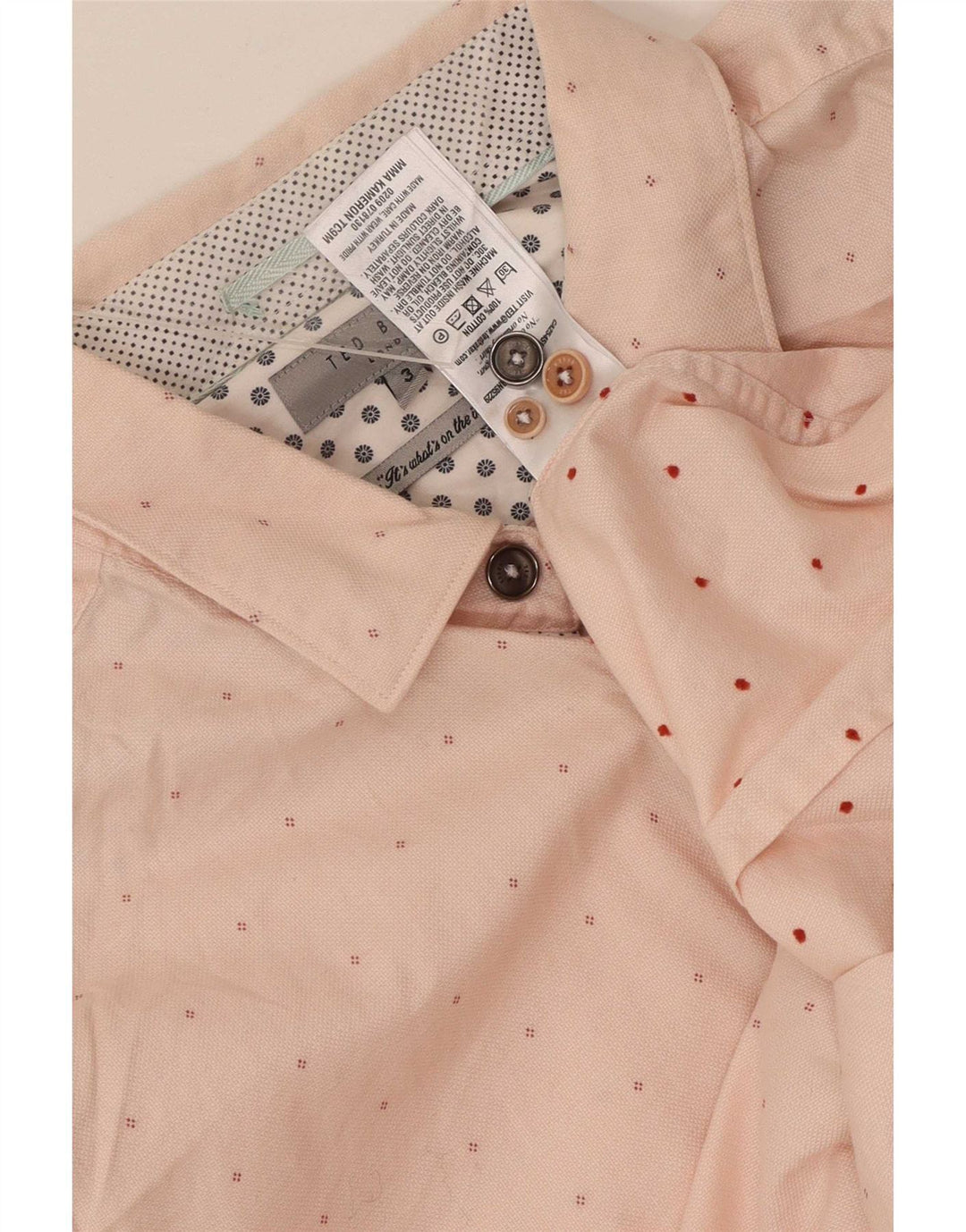 Ted Baker Chemise homme taille 3 coton tacheté rose moyen