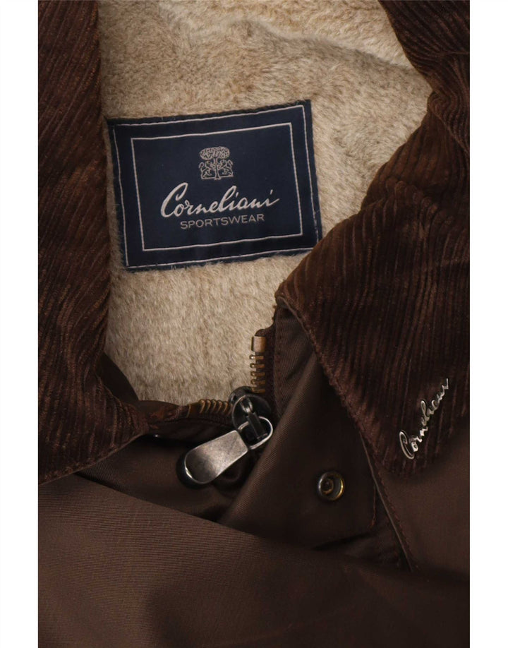 Corneliani Veste utilitaire Sherpa pour homme IT 56 3XL en coton marron
