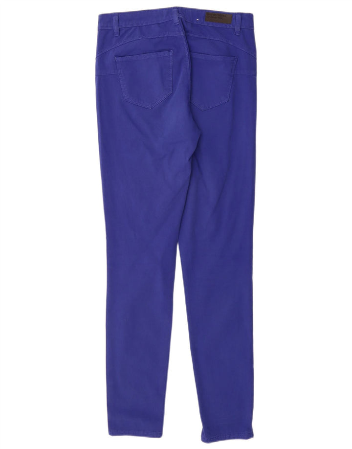 Benetton Pantalon Slim Casual Femme W27 L30 Bleu Coton