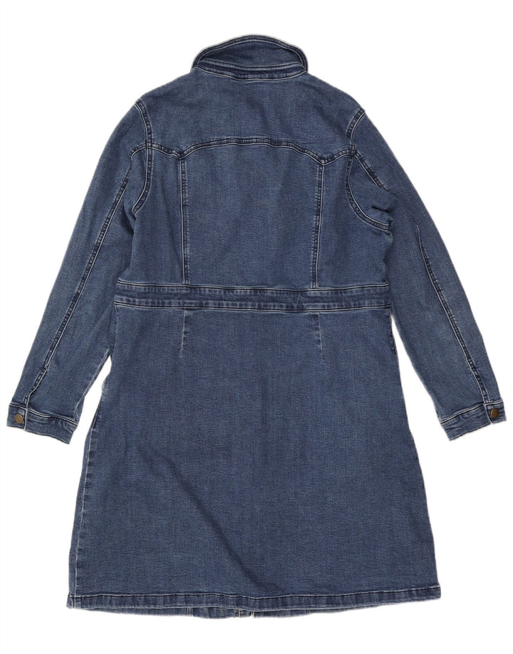 MARKS & SPENCER Robe chemise en jean pour femme UK 18 XL Bleu Coton